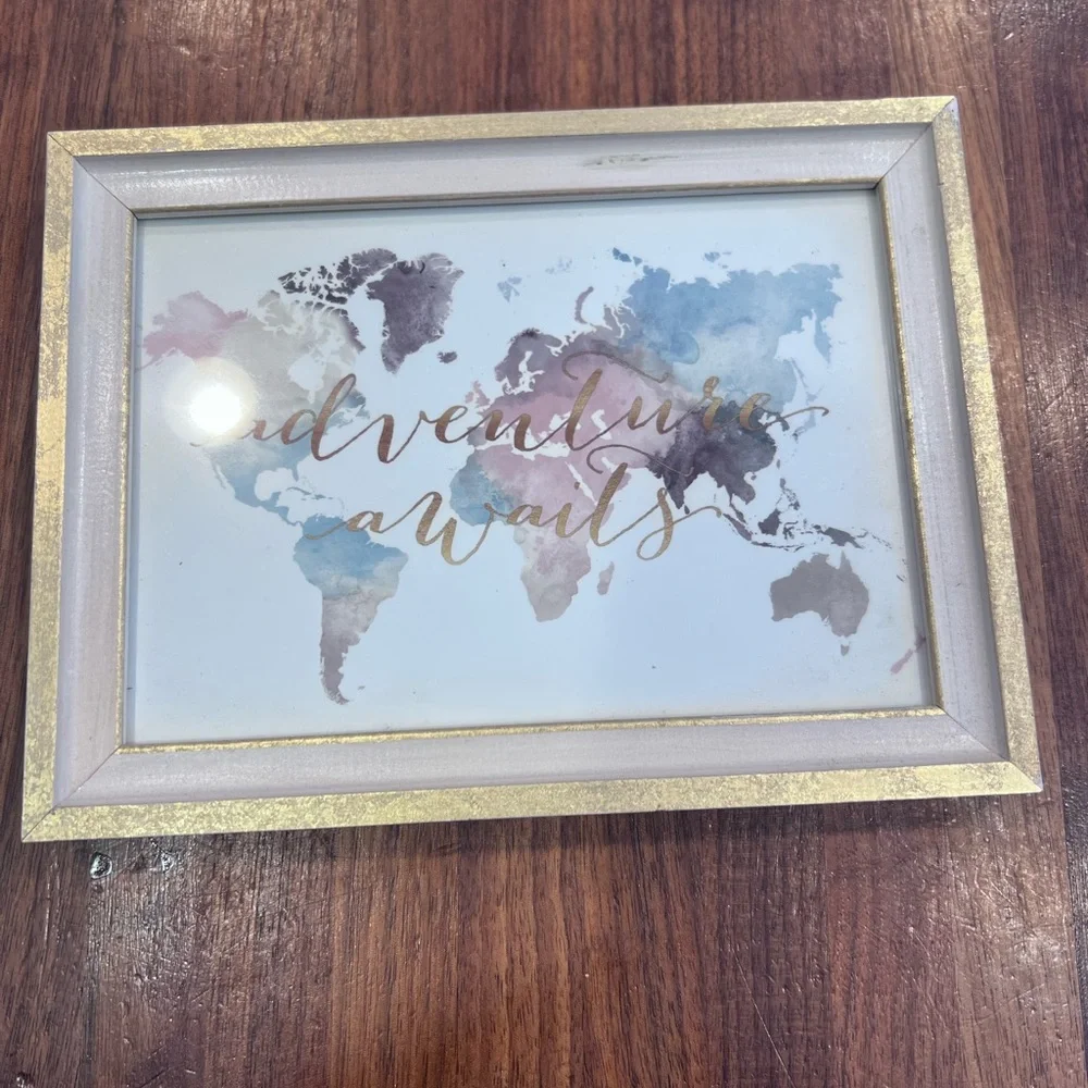 Dream Big Wooden Plaque and Adventure Awaits Framed Art Set